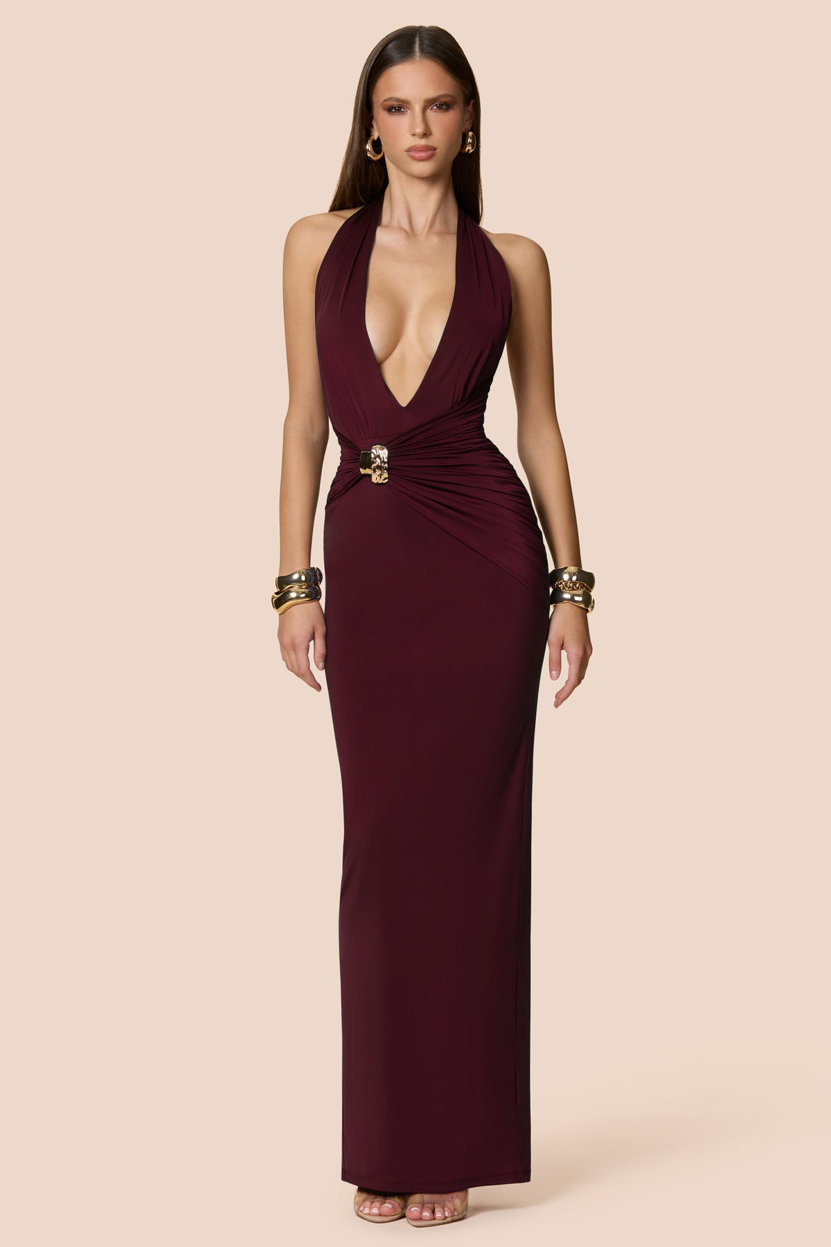 Nookie "Portia" Halter Maxi- Wine