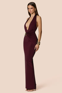 Nookie "Portia" Halter Maxi- Wine