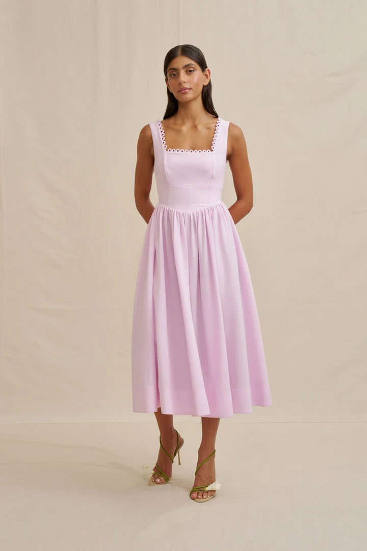 BY JOHNNY Nova Scallop Midi Dress - Lilac