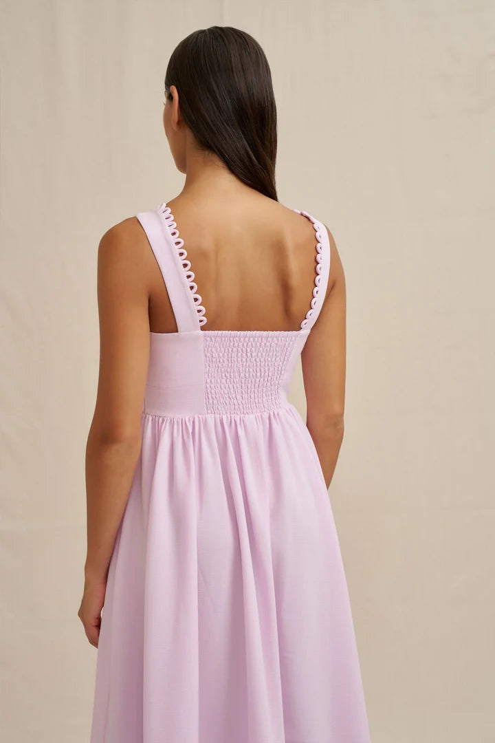 BY JOHNNY Nova Scallop Midi Dress - Lilac