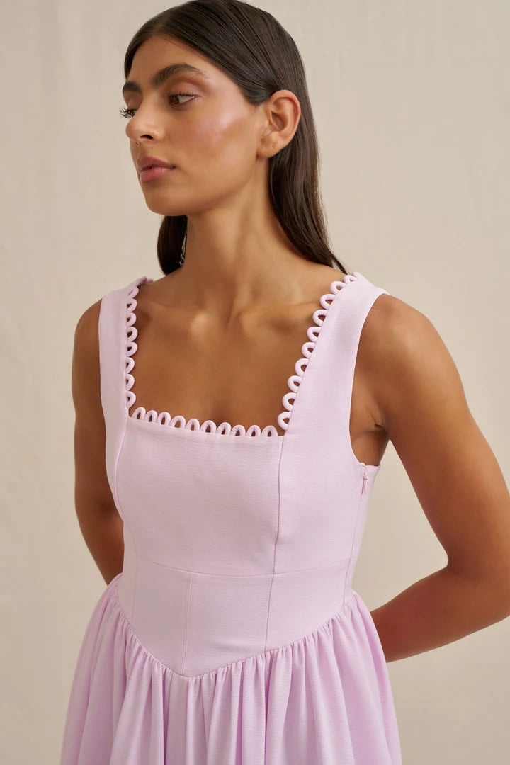 BY JOHNNY Nova Scallop Midi Dress - Lilac