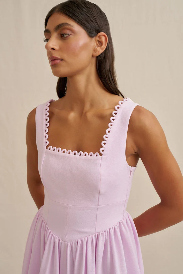BY JOHNNY Nova Scallop Midi Dress - Lilac