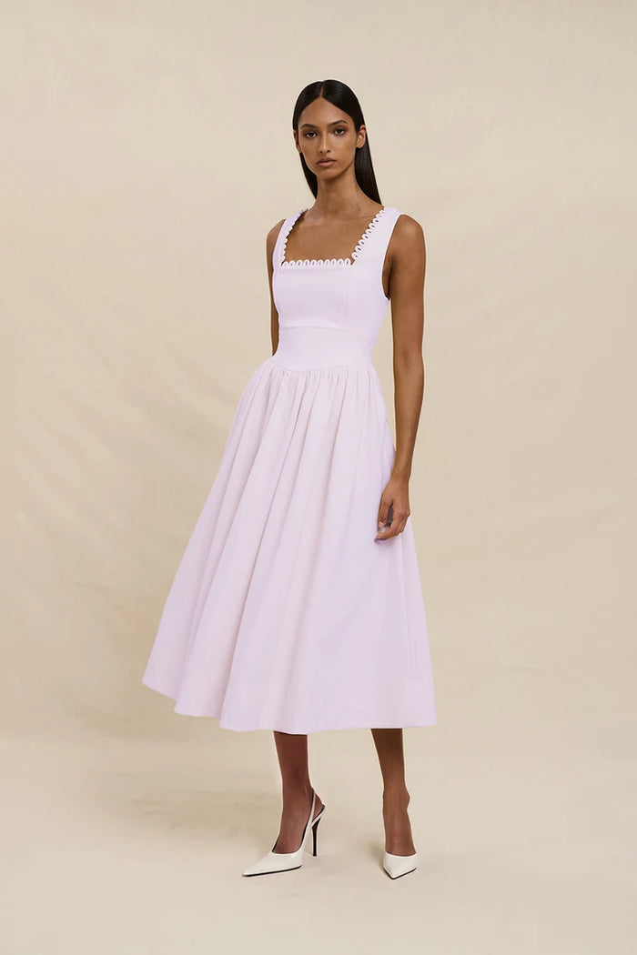 BY JOHNNY Nova Scallop Midi Dress - Lilac