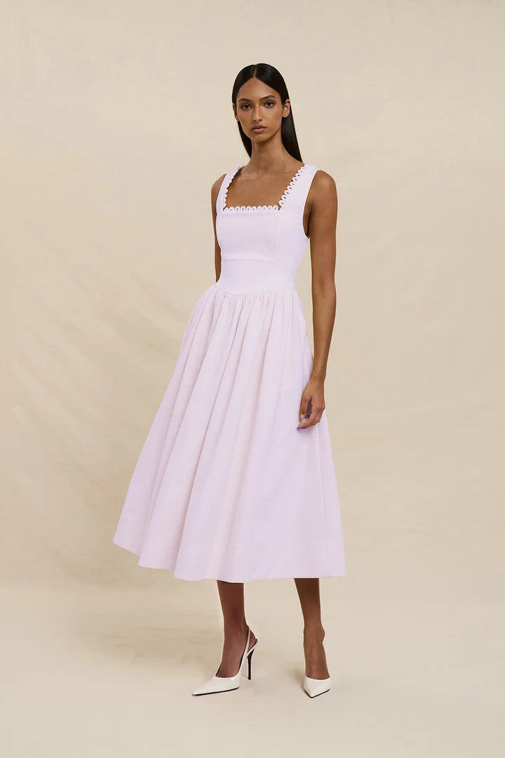 BY JOHNNY Nova Scallop Midi Dress - Lilac