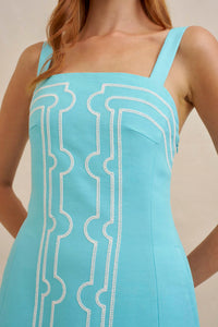 By Johnny 'Oasis' Shift Mini Dress - Aqua Blue