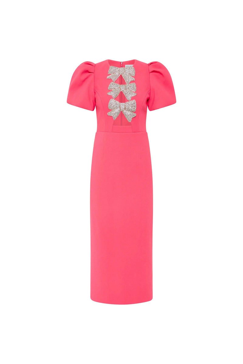Rebecca Vallance "Posey" Puff Sleeve Midi Dress