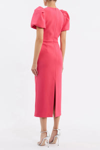 Rebecca Vallance "Posey" Puff Sleeve Midi Dress