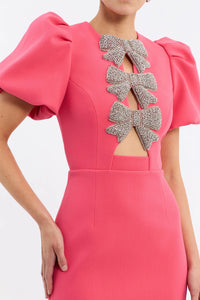 Rebecca Vallance "Posey" Puff Sleeve Midi Dress