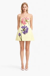 Leo Lin Roselle Appliqué Bustier Mini Dress – Agapanthus Print | Your Secret Closet
