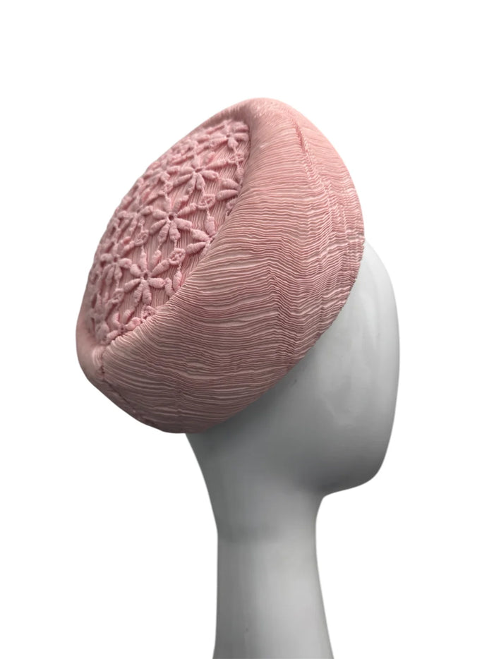 Wendy Scully Millinery Pink Texture Fabric Pillbox