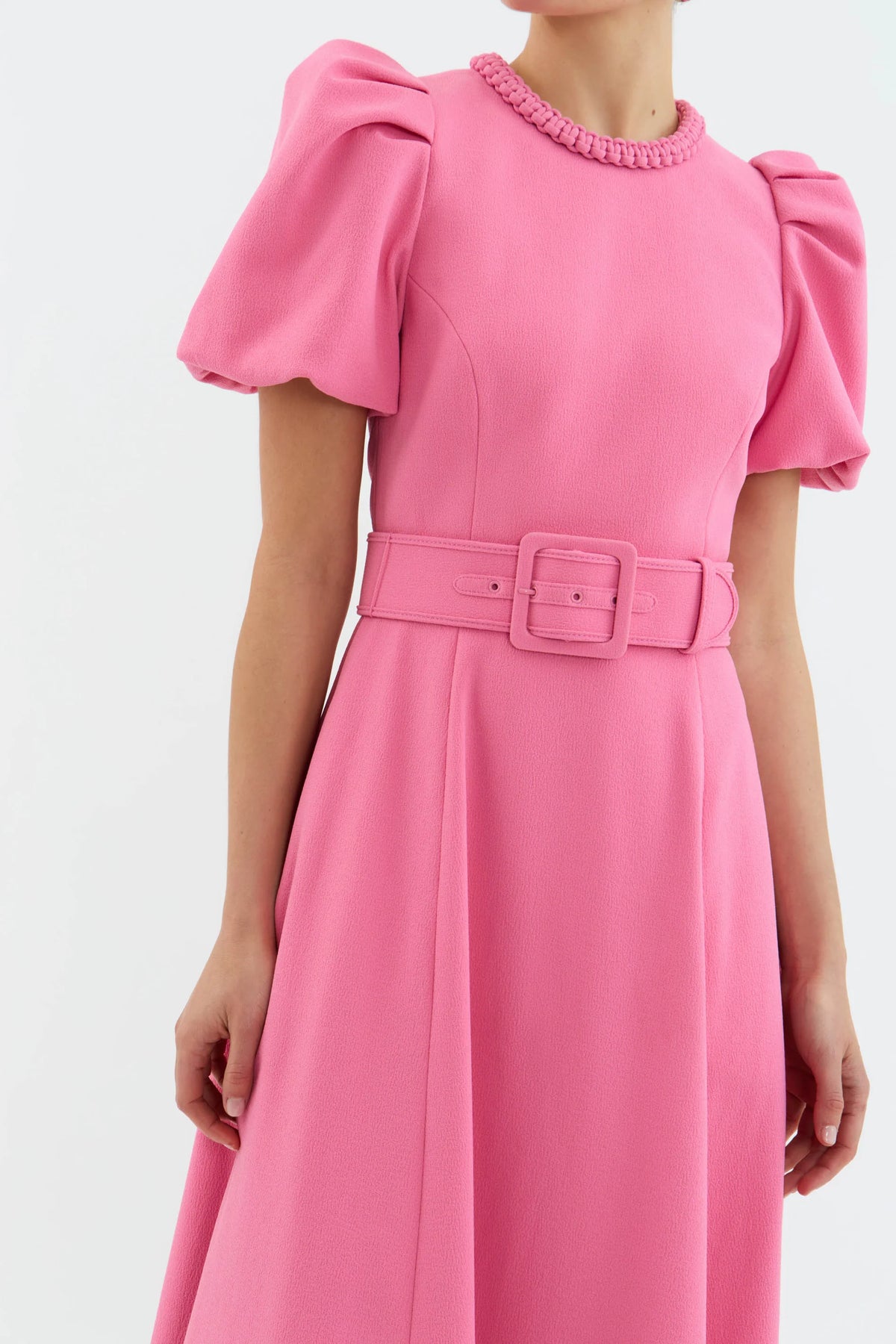 Rebecca Vallance "Rosita" Puff Sleeve Midi Dress