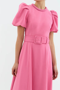 Rebecca Vallance "Rosita" Puff Sleeve Midi Dress