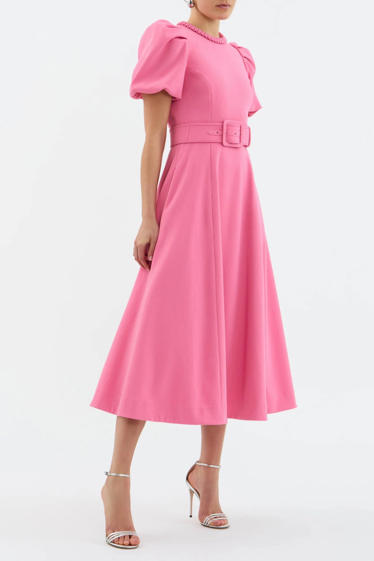 Rebecca Vallance "Rosita" Puff Sleeve Midi Dress