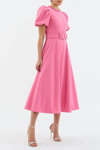 Rebecca Vallance "Rosita" Puff Sleeve Midi Dress