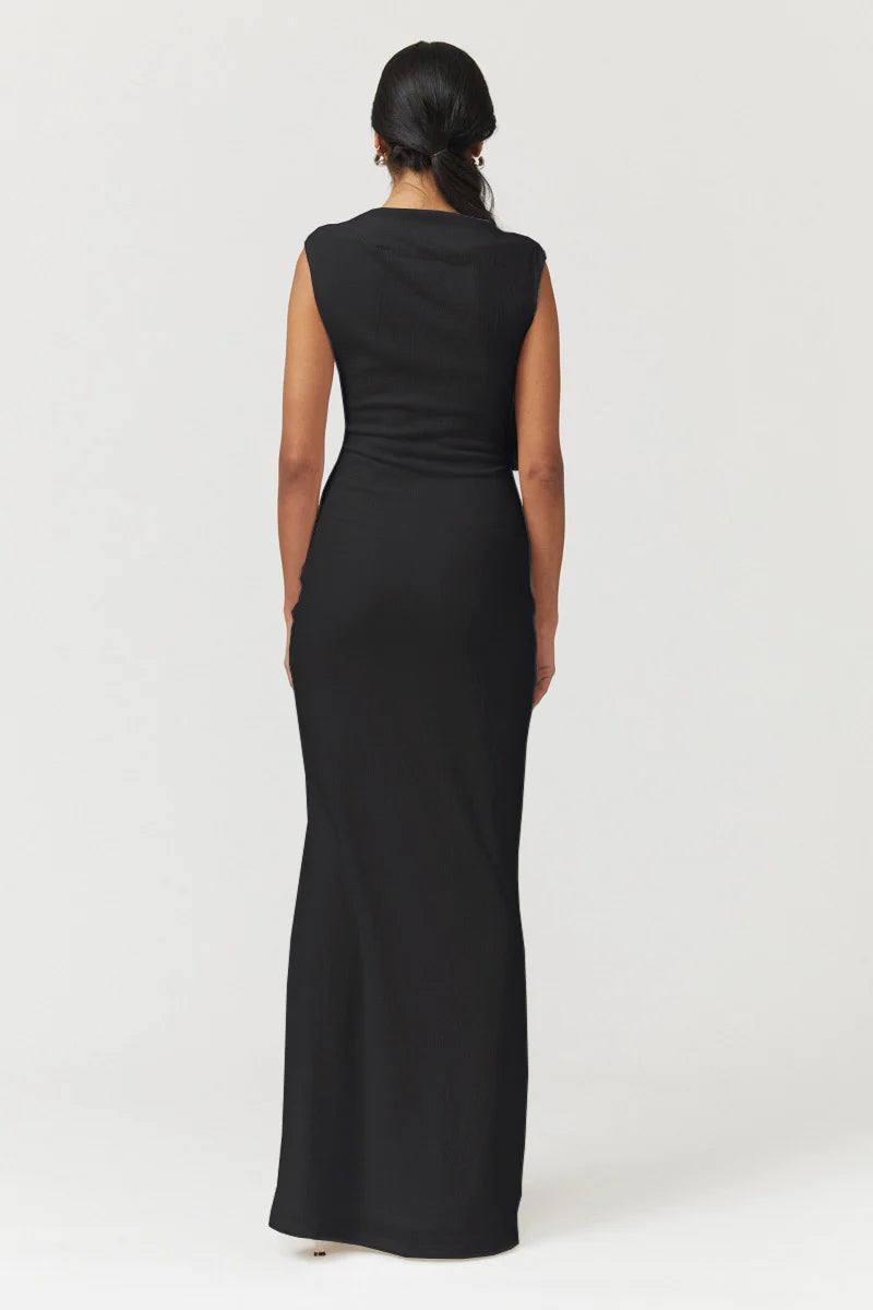 Suboo Jacqui Rouched Front Midi Dress - Black
