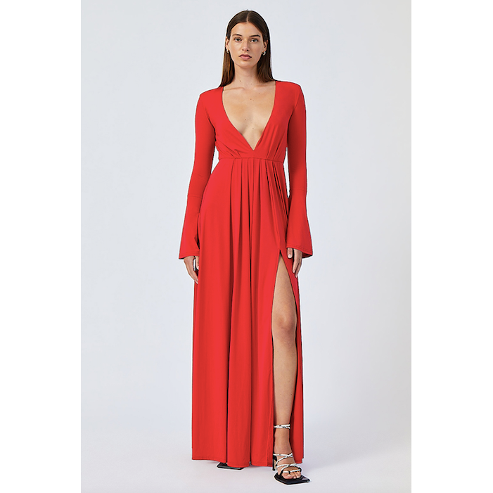 Suboo Ivy Long Sleeve Maxi Dress - Red