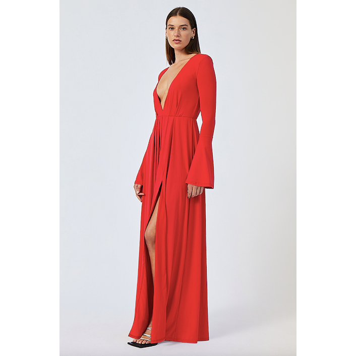 Suboo Ivy Long Sleeve Maxi Dress - Red
