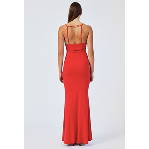 Suboo Ivy Strappy Gathered Maxi Dress - Red