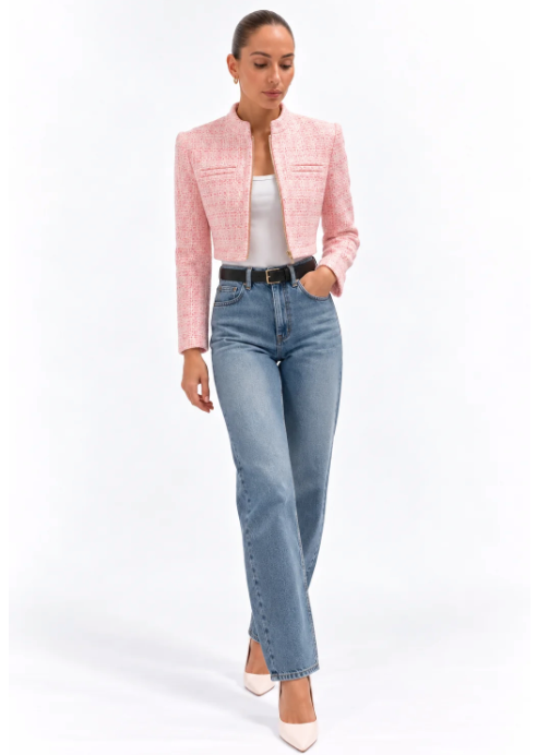 MAYROSE AVENUE Elizabeth Cropped Jacket - Pink