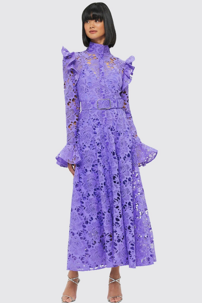 Leo Lin Aliyah Butterfly Sleeve Midi Dress