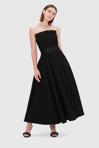 Leo Lin Angelica Tweed Bustier Maxi Dress