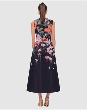 LEO LIN Cleo Sleeveless Midi Dress - Lush Print