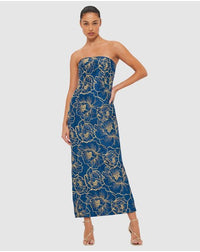 Leo Lin "Rayna" Bustier Dress - Marine Blue