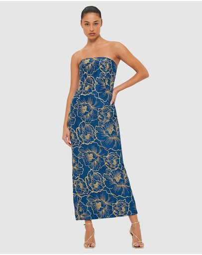 Leo Lin "Rayna" Bustier Dress - Marine Blue