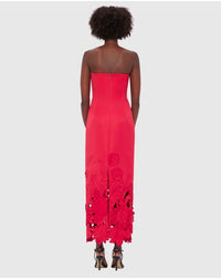 Leo Lin "Rayna" Applique Dress - Red