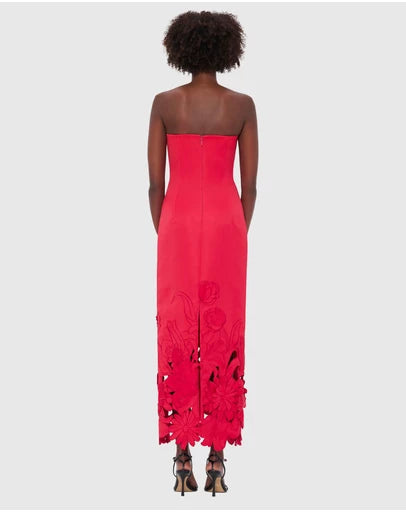 Leo Lin "Rayna" Applique Dress - Red