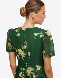 LEO LIN Elyse Short Sleeve Mini Dress - Forest Print