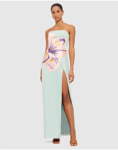Leo Lin "Clemence" Embroidered Maxi Dress