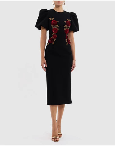 Rebecca Vallance "Rosetta" Midi Dress