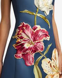 LEO LIN Cleo Embroidered Sleeveless Midi Dress – Lily Print in Indigo