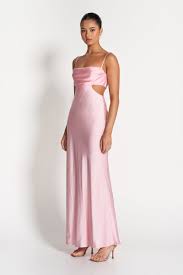 Sofia The Label Leah Cut Out Silk Gown - Pink