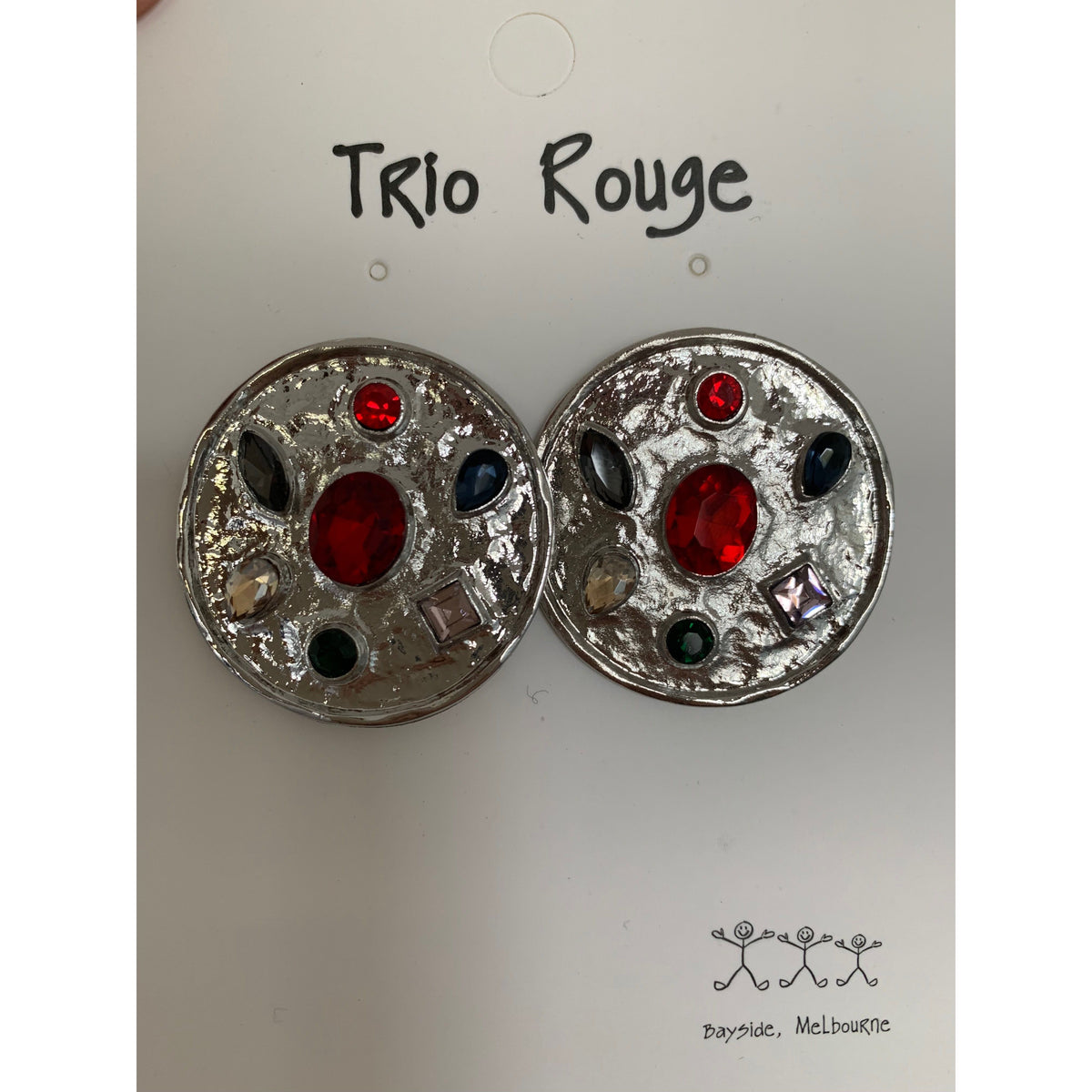 Silver Discs with stones
