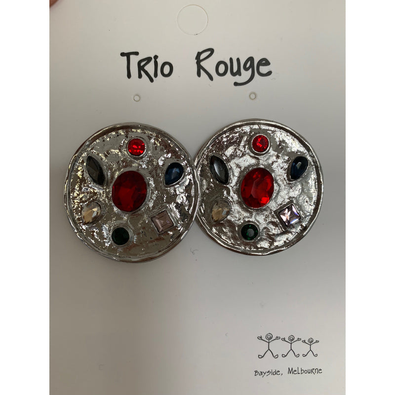 Silver Discs with stones