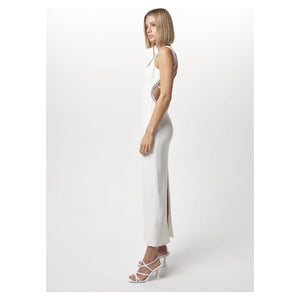 Nicola Finetti Long Diamond Backless Dress - White