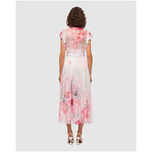Leo Lin Grace Flutter Sleeve Midi Dress - Bouquet Print